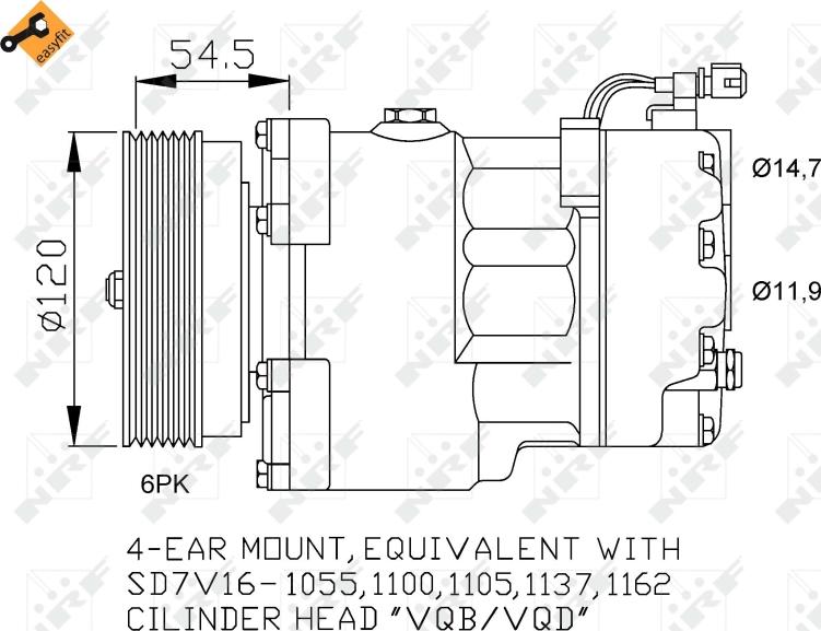 NRF 32033 - Compressor, air conditioning car-mod.net