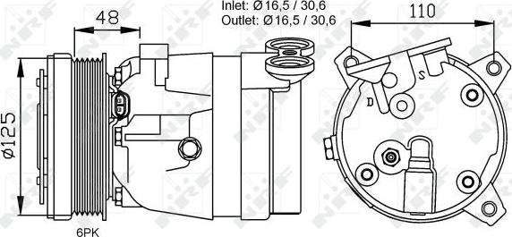 NRF 32022 - Compressor, air conditioning car-mod.net