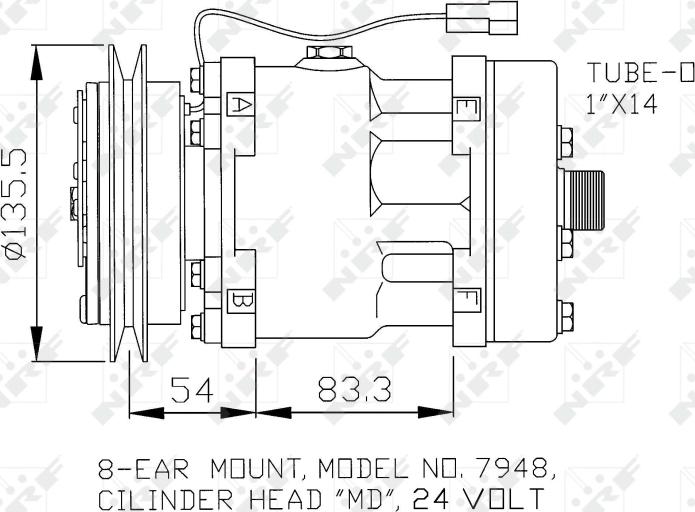 NRF 32074 - Compressor, air conditioning car-mod.net