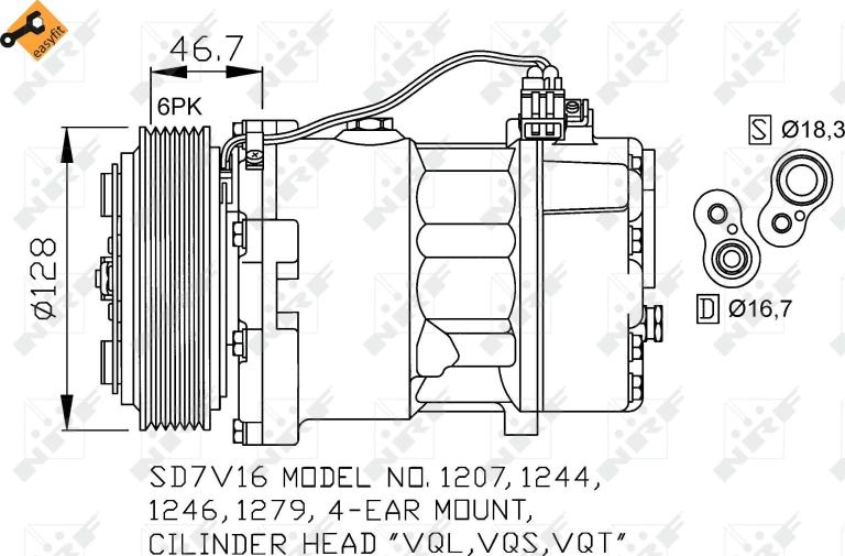 NRF 32168 - Compressor, air conditioning car-mod.net