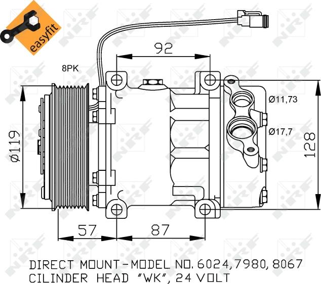 NRF 32120 - Compressor, air conditioning car-mod.net
