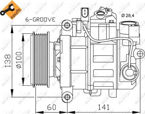 NRF 32263 - Compressor, air conditioning car-mod.net