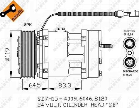 NRF 32750 - Compressor, air conditioning car-mod.net