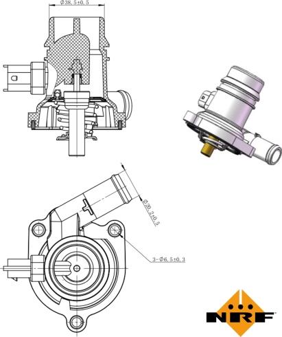 NRF 725025 - Coolant thermostat / housing car-mod.net