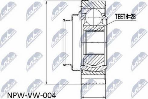 NTY NPW-VW-004 - CV Joint Kit, drive shaft car-mod.net