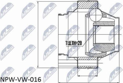 NTY NPW-VW-016 - CV Joint Kit, drive shaft car-mod.net