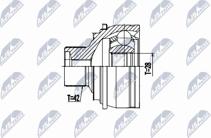 NTY NPZ-AU-058 - CV Joint Kit, drive shaft car-mod.net