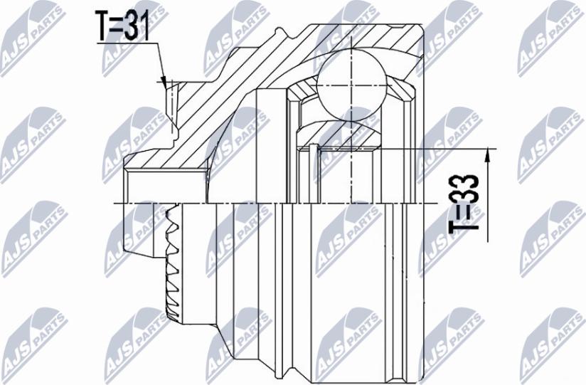 NTY NPZ-BM-025 - CV Joint Kit, drive shaft car-mod.net