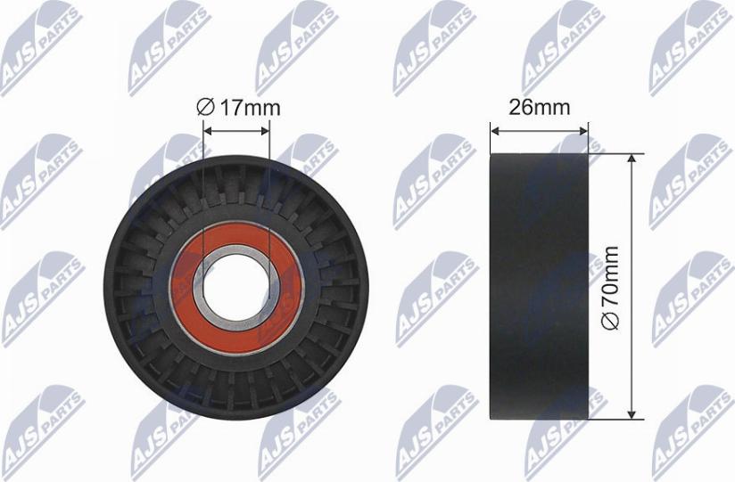 NTY RNK-AU-048 - Deflection / Guide Pulley, V-belt car-mod.net