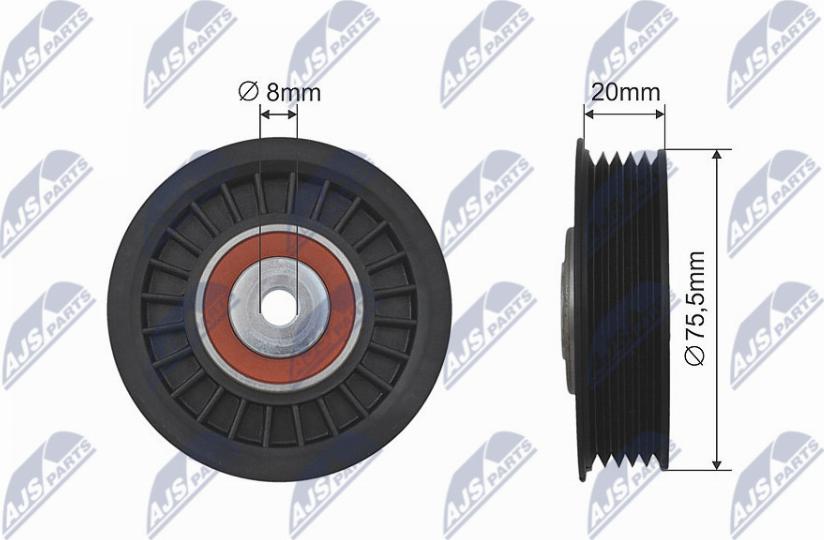 NTY RNK-AU-043 - Deflection / Guide Pulley, V-belt car-mod.net