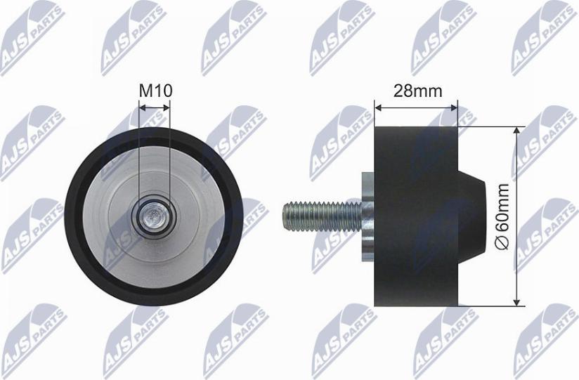 NTY RNK-AU-039 - Deflection / Guide Pulley, V-belt car-mod.net