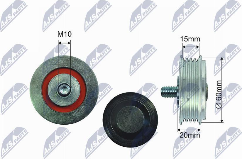 NTY RNK-AU-036 - Deflection / Guide Pulley, V-belt car-mod.net