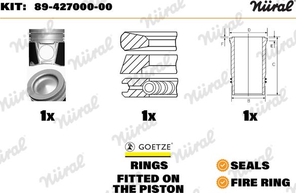 Nüral 89-427000-00 - Repair Set, piston / sleeve car-mod.net