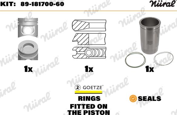 Nüral 89-181700-60 - Repair Set, piston / sleeve car-mod.net