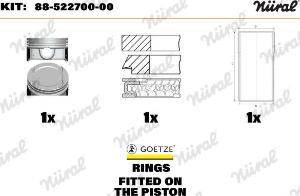 Nüral 88-522700-00 - Repair Set, piston / sleeve car-mod.net