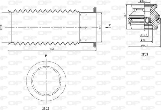 Open Parts DCK5065.04 - Dust Cover Kit, shock absorber car-mod.net