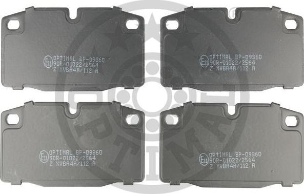 Optimal 9360 - Brake Pad Set, disc brake car-mod.net