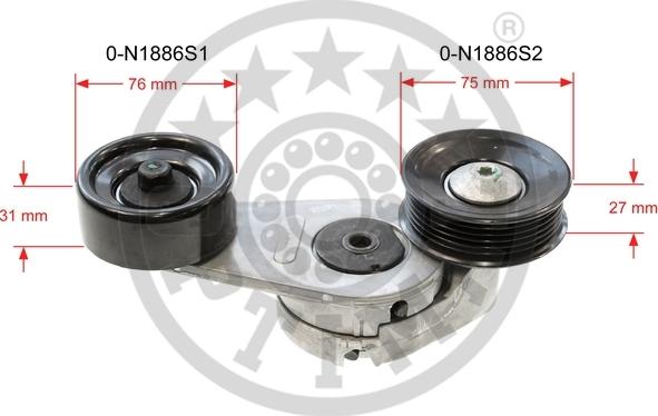 Optimal 0-N1886 - Belt Tensioner, v-ribbed belt car-mod.net