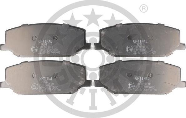 OPTIMAL BP-09394 - Brake Pad Set, disc brake car-mod.net