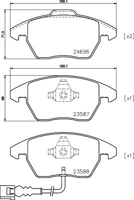 Pagid T2498 - Brake Pad Set, disc brake car-mod.net