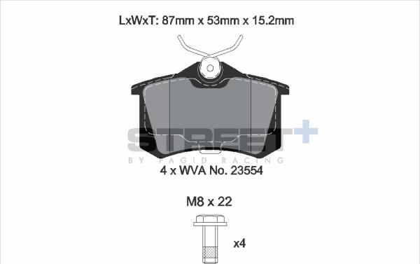 PAGID Racing T8032SP2001 - Brake Pad Set, disc brake car-mod.net