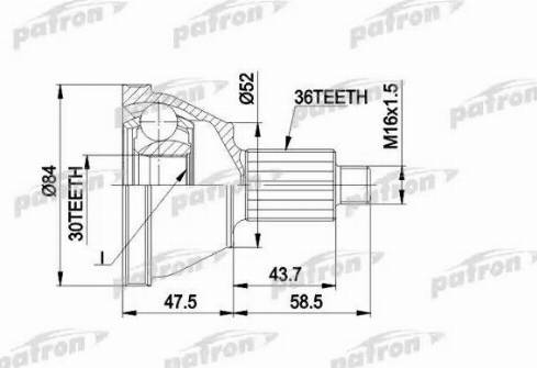 Patron PCV1413 - CV Joint Kit, drive shaft car-mod.net