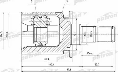 Patron PCV1526 - CV Joint Kit, drive shaft car-mod.net