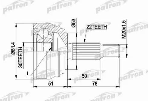 Patron PCV1021 - CV Joint Kit, drive shaft car-mod.net