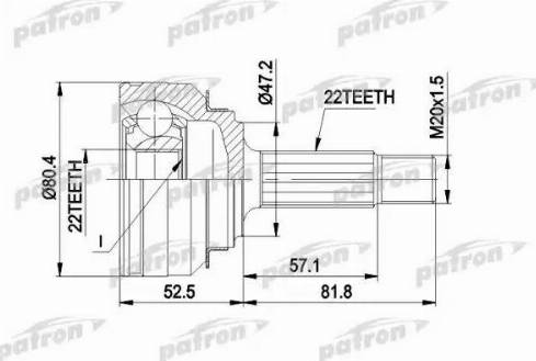 Patron PCV1158 - CV Joint Kit, drive shaft car-mod.net