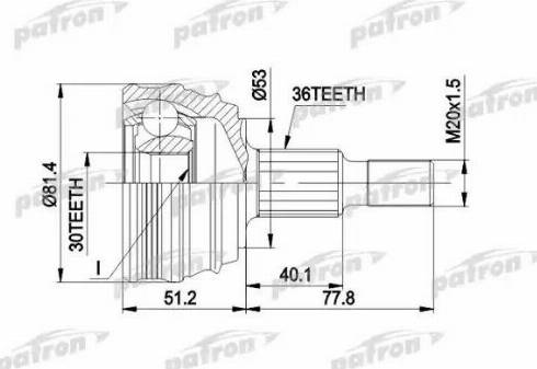 Patron PCV1241 - CV Joint Kit, drive shaft car-mod.net