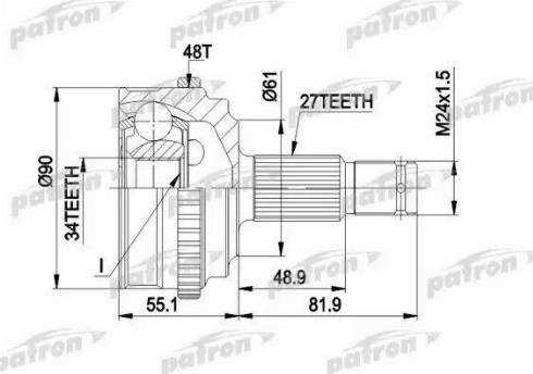 Patron PCV1222 - CV Joint Kit, drive shaft car-mod.net
