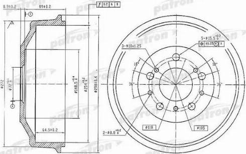 Patron PDR1048 - Brake Drum car-mod.net