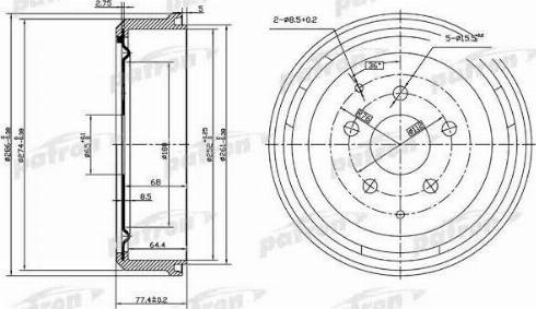 Patron PDR1196 - Brake Drum car-mod.net