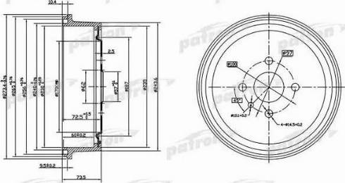 Patron PDR1122 - Brake Drum car-mod.net