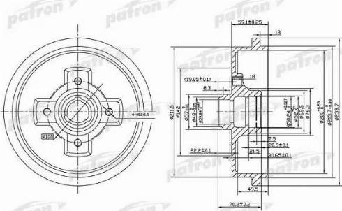 Patron PDR1208 - Brake Drum car-mod.net