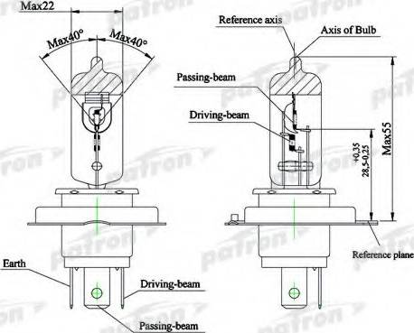 Patron PLH4-60/55 - Bulb, spotlight car-mod.net