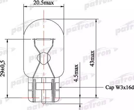 Patron PLW21W - Bulb, auxiliary stop light car-mod.net