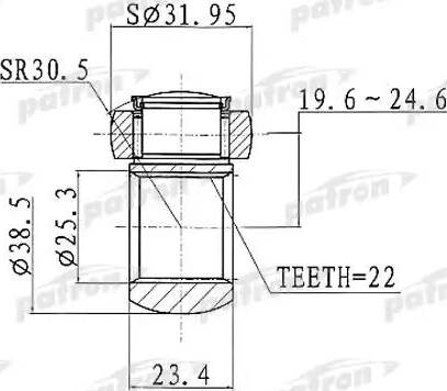 Patron PTD003 - Tripod Hub/Joint, drive shaft car-mod.net