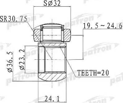 Patron PTD002 - Tripod Hub/Joint, drive shaft car-mod.net