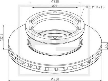 PE Automotive 016.677-00A - Brake Disc car-mod.net