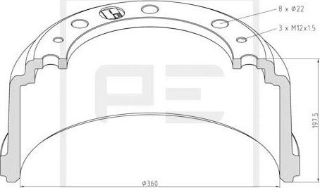 PE Automotive 036.417-00A - Brake Drum car-mod.net