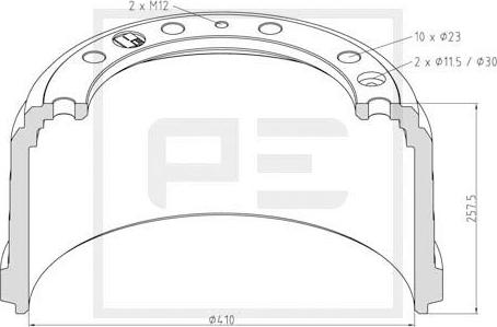 PE Automotive 026.639-00A - Brake Drum car-mod.net
