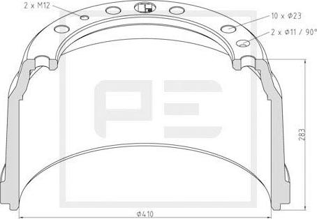 PE Automotive 026.638-00A - Brake Drum car-mod.net