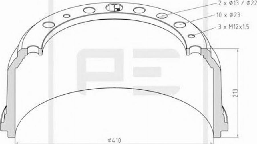 PE Automotive 016.404-00A - Brake Drum car-mod.net