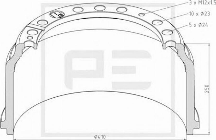 PE Automotive 016.400-00A - Brake Drum car-mod.net