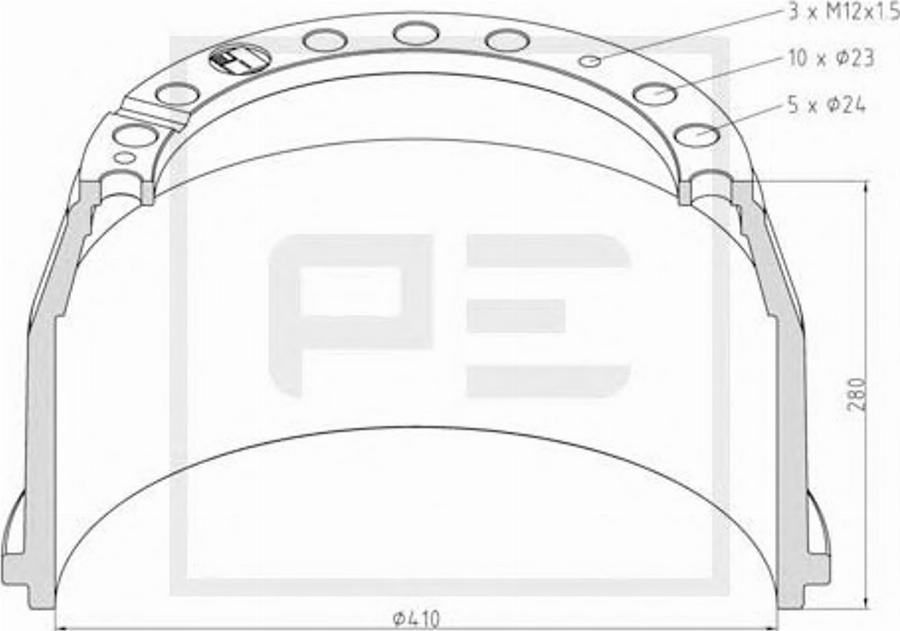 PE Automotive 016.402-00A - Brake Drum car-mod.net