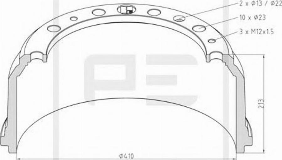 PE Automotive 036.404-00A - Brake Drum car-mod.net