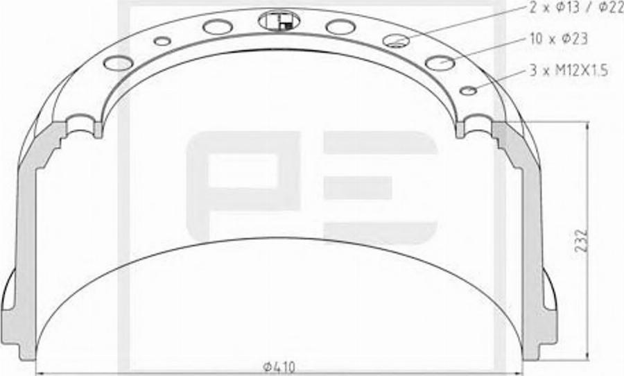 PE Automotive 036.414-00A - Brake Drum car-mod.net