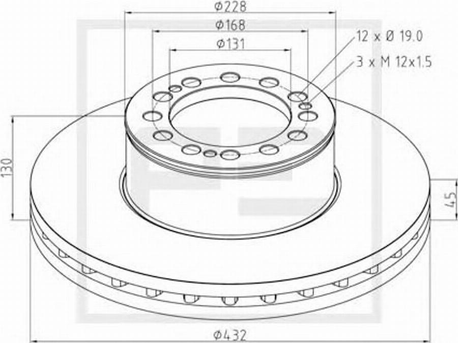 PE Automotive 036.121-00A - Brake Disc car-mod.net