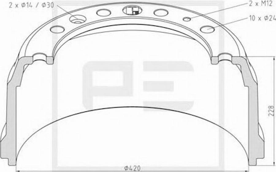 PE Automotive 106.064-00A - Brake Drum car-mod.net